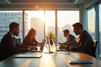 Bureau moderne à Montpellier avec équipe collaborative