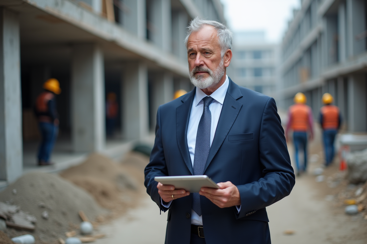 Hommes d affaires sur un chantier immobilier