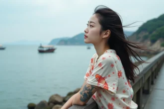Tatouage japonais représentant une carpe koi dans un style traditionnel