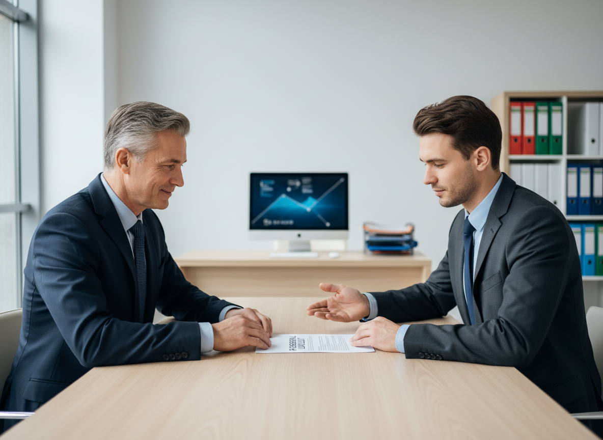 Patient et assureur discutant d