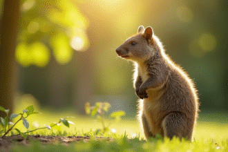 Quokka dans son habitat naturel ensoleille